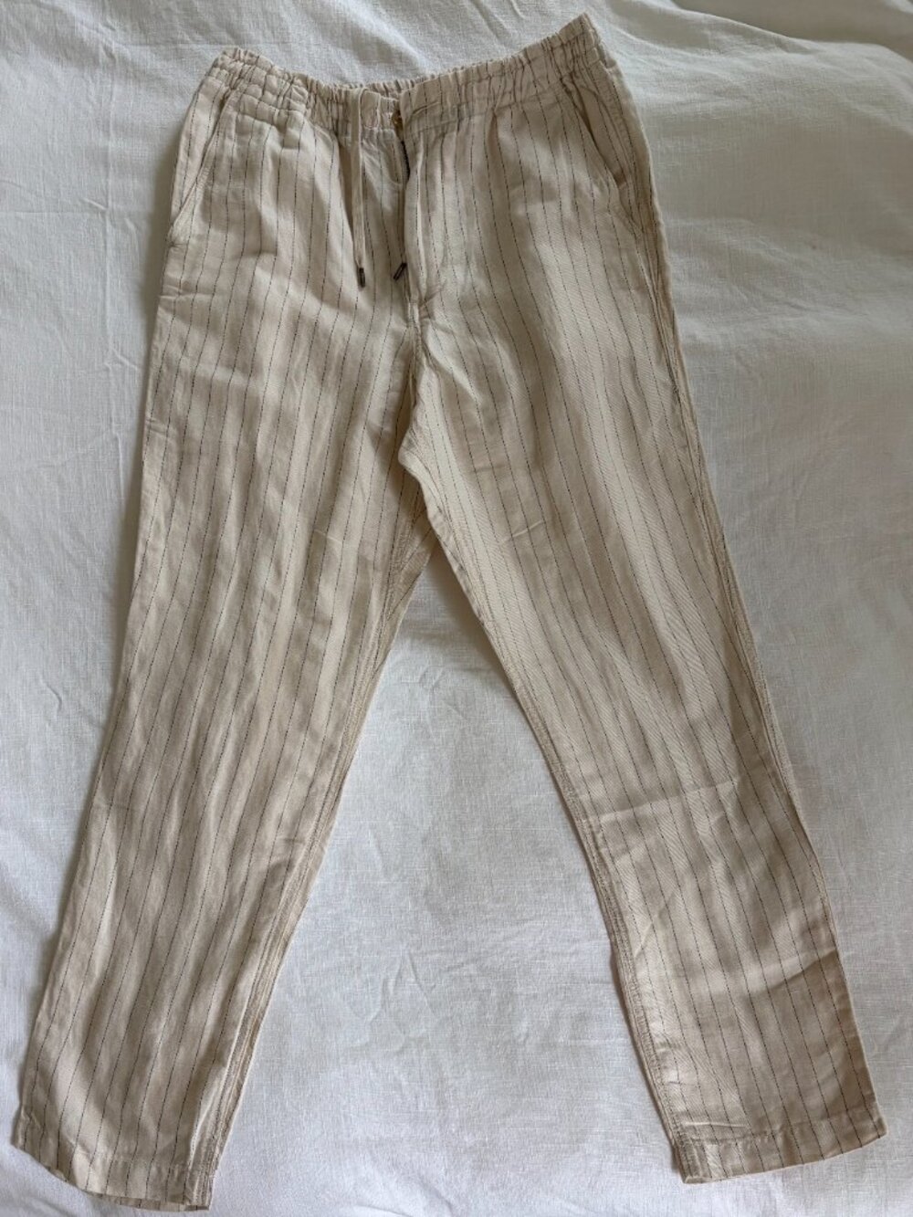 Polo Ralph Lauren Classic Fit Striped Linen Drawstring Pants - Size M